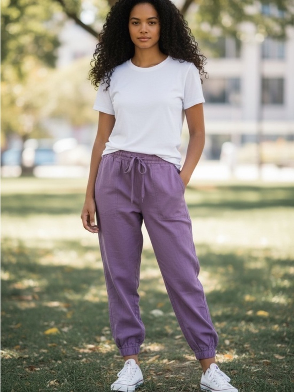 Point Sur Lilac Linen Joggers